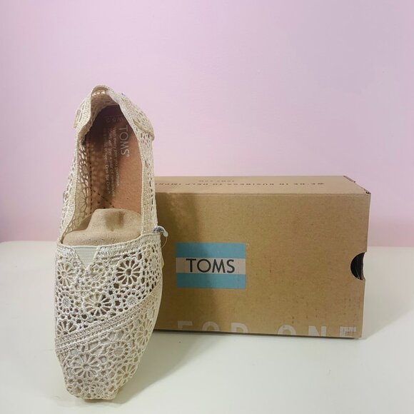 TOMS Women's Classics Natural Morocco Crochet Shoes size 5.0 - Picture 5 of 7